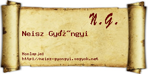 Neisz Gyöngyi névjegykártya