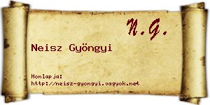 Neisz Gyöngyi névjegykártya